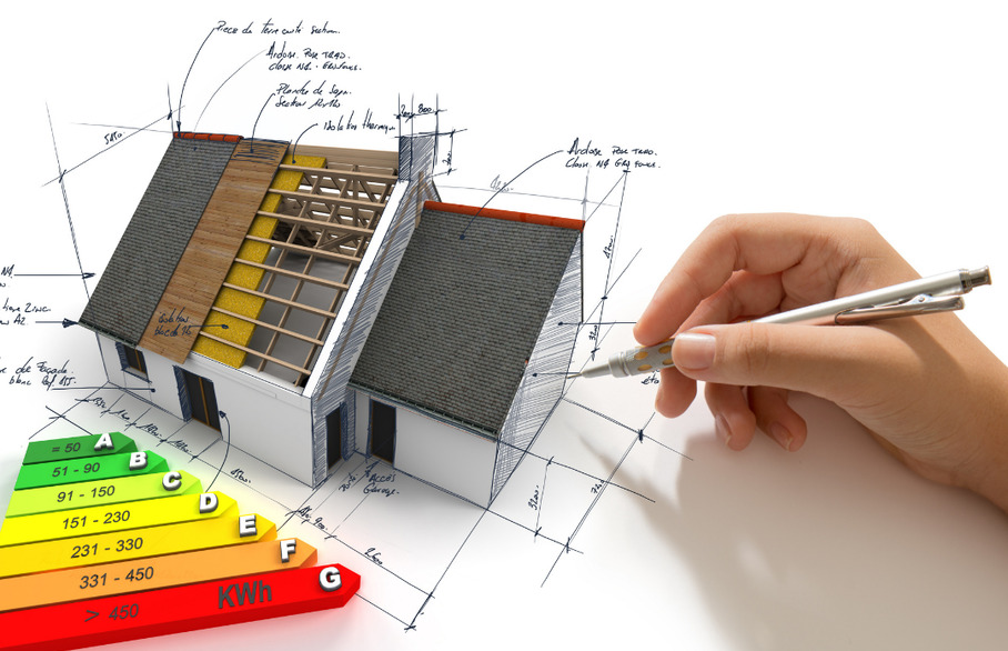 Hand sketching on an energy efficiency project