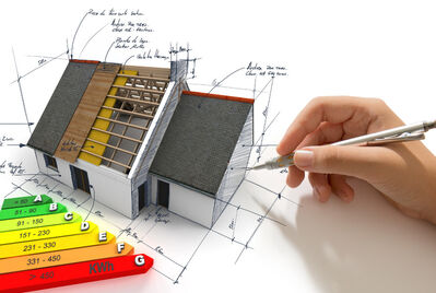 Hand sketching on an energy efficiency project