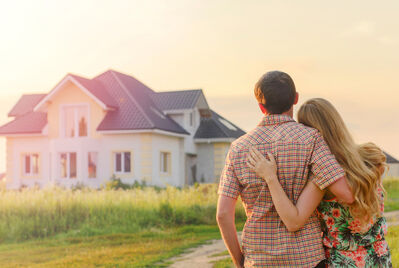 A couple looking at a house