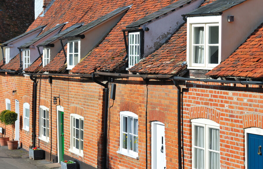 A row of brick houses