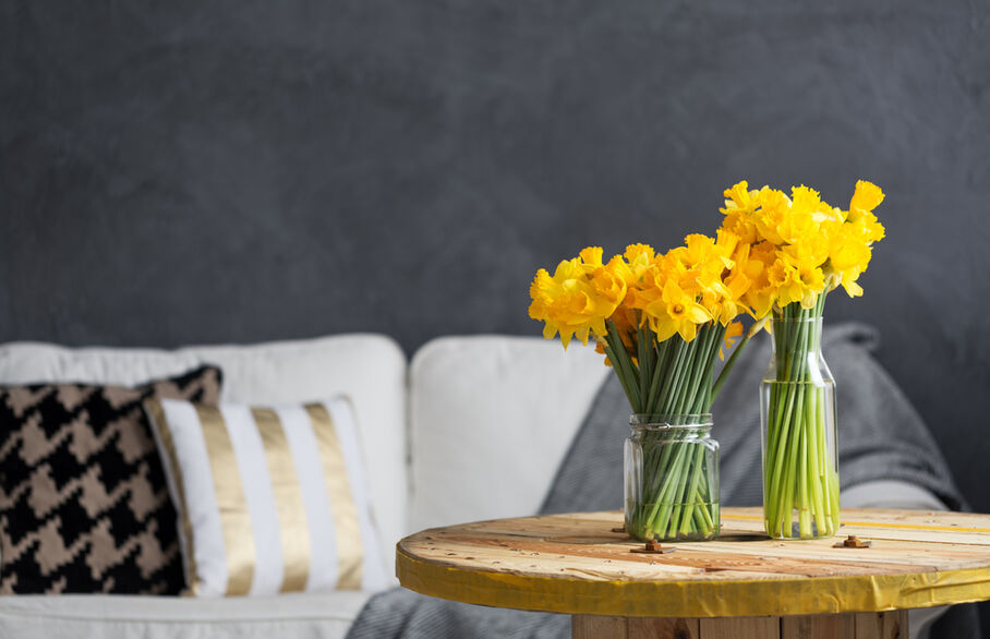 A bunch of daffodils on a table