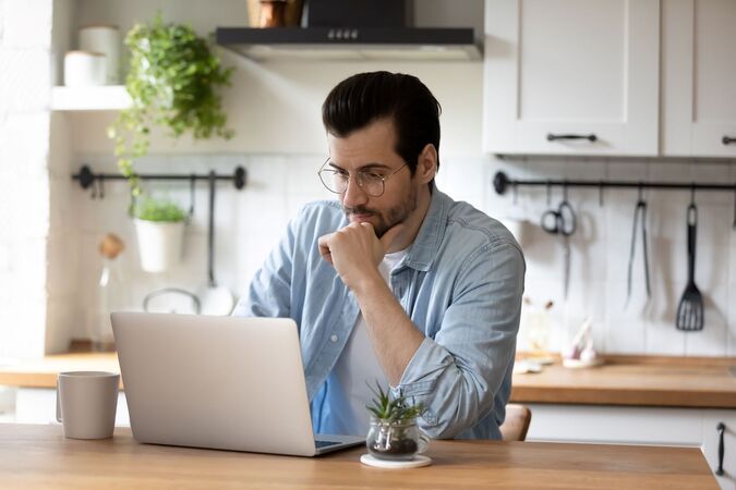 man reading a contract