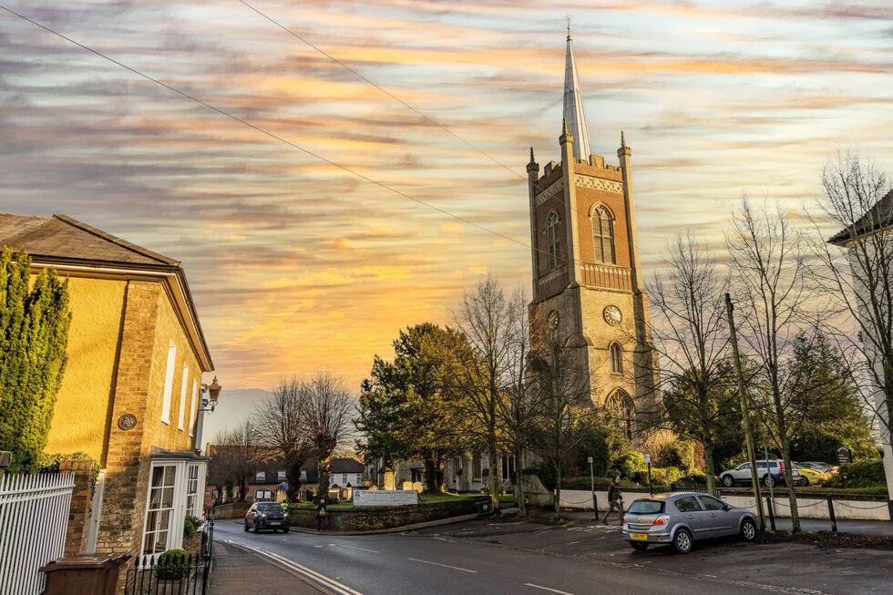 Saffron Walden at sunset