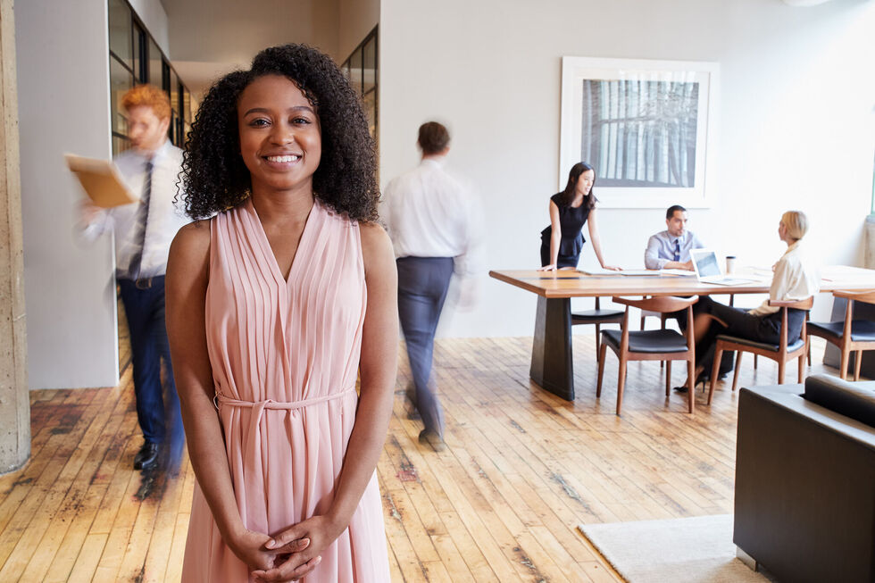 Happy office workers