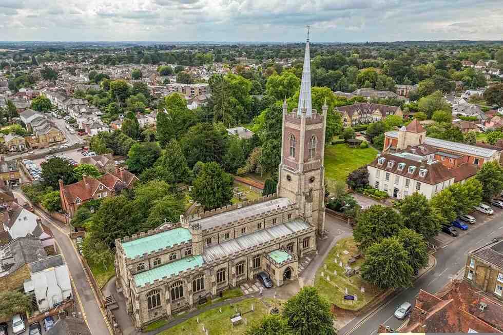 aerial view bishop's stortford