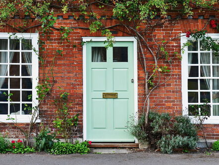 Attractive green cottage door